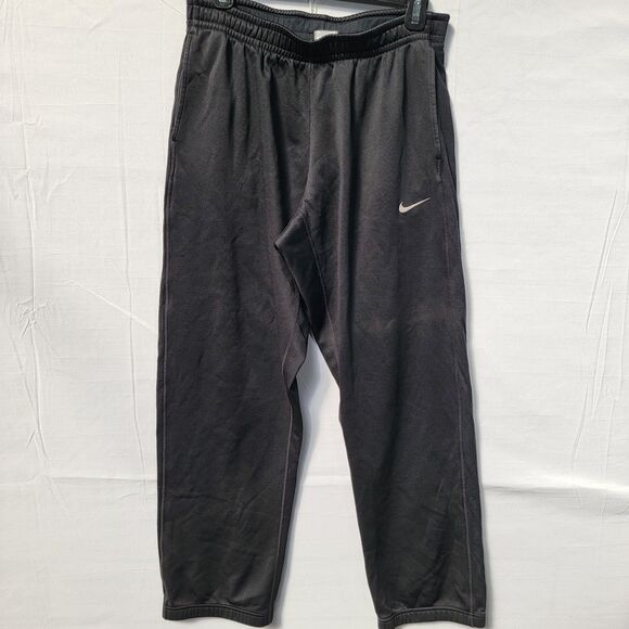 NIKE Black Track Pants Two Front Pockets Stretchable Waist Men's Size Medium - Picture 2 of 9